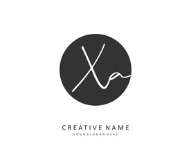 XA Initial letter handwriting and signature logo. A concept handwriting initial logo with template element.