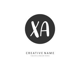 XA Initial letter handwriting and signature logo. A concept handwriting initial logo with template element.