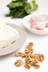 ingredient, walnut and tofu