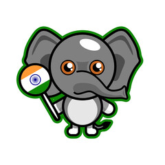 illustration vector graphic national animal of india