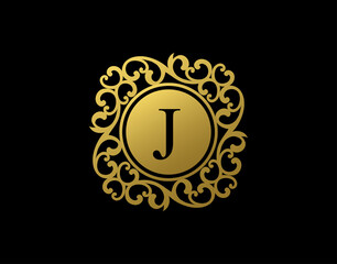Uniwue J Letter Calligraphic Logo. Luxury J Swirl Logo Icon perfect for salon, yoga, restaurant, boutique and letter stamp.