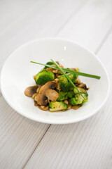 fried broccoli and mushroom