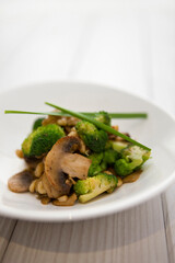 fried broccoli and mushroom