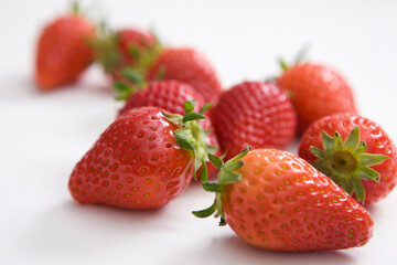 strawberries on white background