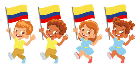 Colombia flag in hand set