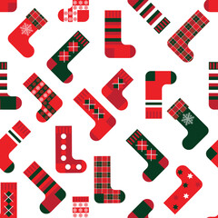 christmas socks. seamless pattern