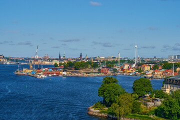 Blick auf Gr&ouml;na Lund und Stockholm. Schweden