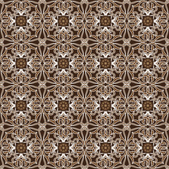 Beautiful flower motifs on Jepara batik design with simple white brown color design.