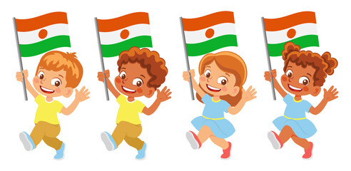 niger flag in hand set