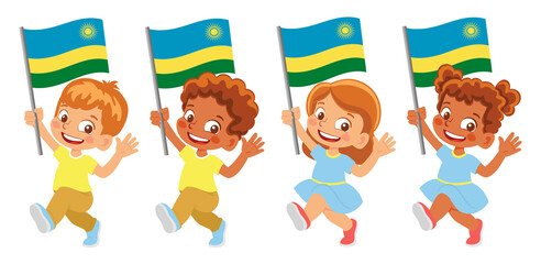Rwanda flag in hand set