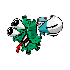 illustration vector graphic of punch virus