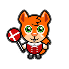 illustration vector graphic of denmark nation animal with traditional dress
