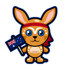 illustration vectorgraphic of australian kangaro with aborigin style