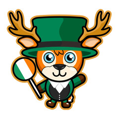 illustration vector greaphic kawaii character ireland festival dress 