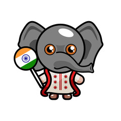 illustration vector graphic of india nation animal with traditional dress