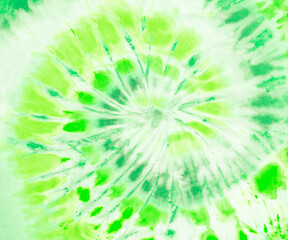 Lemon lime green spiral tie dye pattern texture background wallpaper. - 376826269