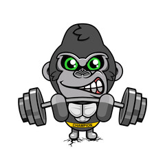 illustration vector graphic of strong gorila character