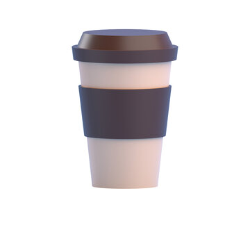coffee cup isolated on white 3D RENDER