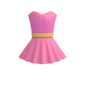 pink princess dress 3D RENDER