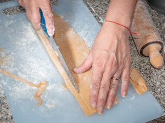 Cooking a cake at home