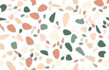 Terrazzo seamless pattern. Pastel colors. Marble. Abstract background.
