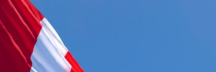 3D rendering of the national flag of Peru waving in the wind
