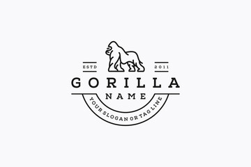 gorilla logo design template vector