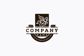 Pegasus logo design template vector