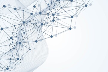 Geometric abstract background with connected line and dots. Structure molecule and communication. Scientific concept for your design. Medical, technology, science background. illustration.