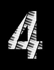design for backgrounds of musical themes with the number 4