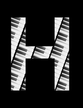 design for backgrounds of musical themes with the letter H