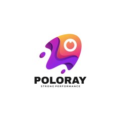 Vector Logo Illustration Polo Ray Gradient Colorful Style.