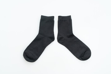 black sock on white background