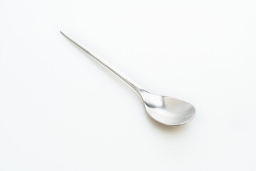 silver spoon on white background