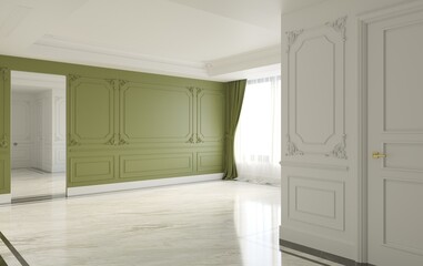 empty room, interior visualization, 3D illustration