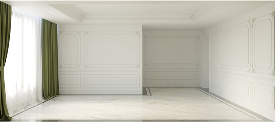 empty room, interior visualization, 3D illustration