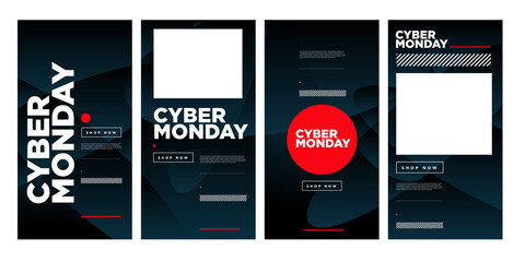 Cyber monday shop now promotion discount banner design template