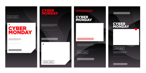 Cyber monday shop now promotion discount banner design template