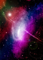 galaxy in a free space. 3D rendering
