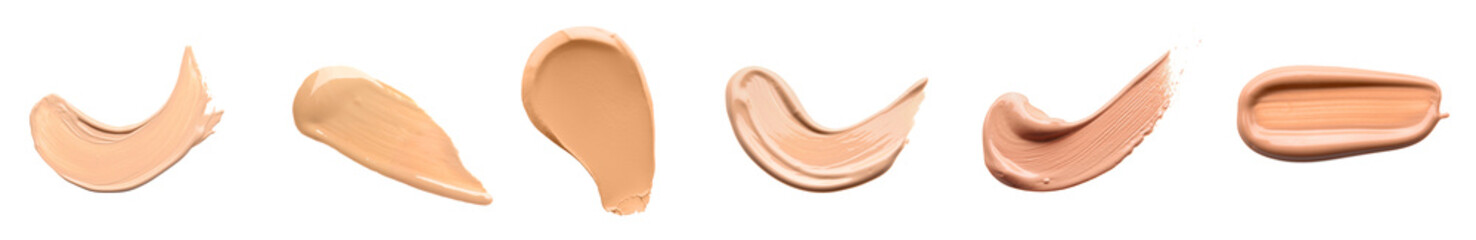 Fototapeta premium Skin tone foundation on white background. Professional cosmetics