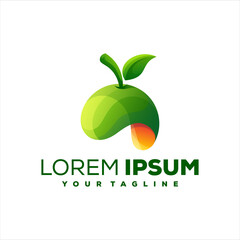 fruit gradient color logo design