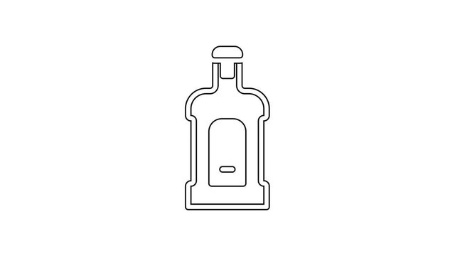Black line Orujo icon isolated on white background. 4K Video motion graphic animation.