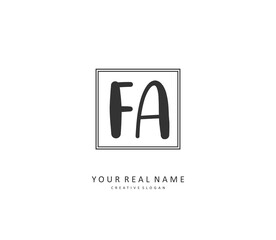 F A FA Initial letter handwriting and signature logo. A concept handwriting initial logo with template element.