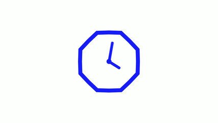 Fototapeta premium New blue color counting down clock icon on white background