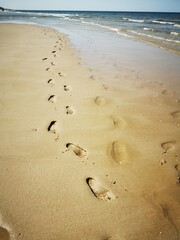 footprints on the beach