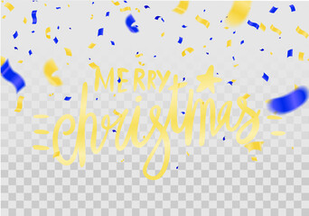 Celebration background template with confetti and variety colors ribbons.