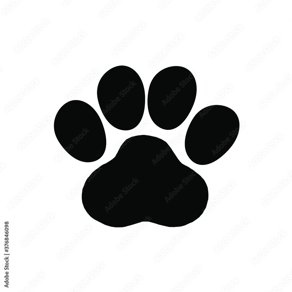 Wall mural beast footprint icon on white background, vector illustration