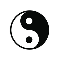 yin and yang icon, vector illustration