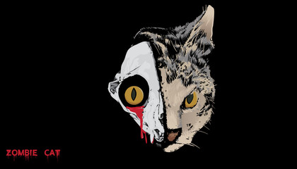 A vector illustration for zombie cat