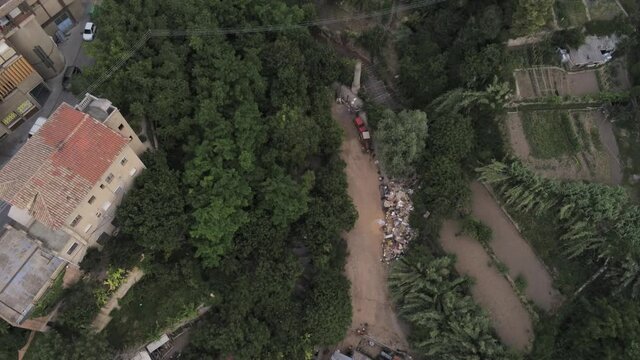 Berga, village of Barcelona. Catalonia,Spain. Aerial Drone  Footage